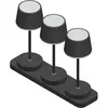 Image de FHL easy, Lampe de table, FHL Gardo LED Tischleuchte Set 3-fach 1W dimmbar Akku warmweiss sandschwarz 850419