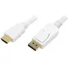Image de LogiLink DisplayPort   HDMI (Typ A) (2 m), Câble vidéo, Blanc