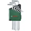Image de Bosch Professional, Clé à six pans, Jeu de clés mâles coudées en étoile interne, 1600A02Z9C, 9 pièces