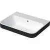 Image de Duravit, Évier, Vasque à poser HAPPY D.2 PLUS m ÜL m HLB 600x460mm o HL blanc/anthracite (46 cm, 60 cm)