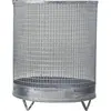 Image de HP Autozubehör Corbeille à déchets H600xD500 mm 118 l Grillage métallique galvanisé avec 4 pieds, Poubelle, Argent