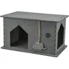 Image de Trixie Kattenmand Huis Lene Vilt Grijs - 54X30X35 Cm (Chat), Panier pour chien + chat
