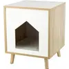 Image de Trixie Caverne Isa, imitation bois gris (Chat), Panier pour chien + chat