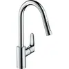 Image de hansgrohe, Robinetterie de cuisine, HG Mitigeur monocommandé pour évier 240 FOCUS DN 15, avec sBox, douchette extractible chromé
