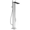 Image de hansgrohe, Robinetterie de salle de bains, Mitigeur monocommandé pour bain AXOR MYEDITION au sol avec plaque chrome/verre noir