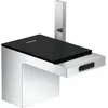 Image de hansgrohe, Robinetterie de salle de bains, Mitigeur monocommande pour bidet AXOR MYEDITION avec plaque chrome/verre noir