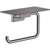 Image de Hansgrohe AddStoris toiletrolhouder met planchet 15x8x9,3cm brushed black chroom