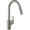 Image de hansgrohe, Robinetterie de cuisine, HG Mitigeur d'évier 240 FOCUS M41 Eco avec douchette extractible 2jet, finition inox