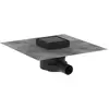 Image de hansgrohe, Rigole de douche, HG Avaloir ponctuel RainDrain Point set complet 100x100mm noir mat (100 mm)
