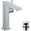 Image de hansgrohe, Robinetterie de salle de bains, Tecturis E ngreeps washboardkraan 150 Fine CoolStart met afvoerplug chroom