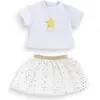 Image de Corolle Mc Ensemble Jupe & T-Shirt Ivoire & Or