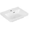 Image de Villeroy & Boch, Lavabo, V&B lave-mains SUBWAY 3.0 500x400mm avec cuvette avec robinetterie intérieure blanc (400 mm, 500 mm)