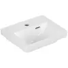 Image de Villeroy & Boch, Lavabo, V&B lave-mains SUBWAY 3.0 370x305mm avec cuvette avec robinetterie intérieure blanc (305 mm, 370 mm)