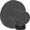 Image de Duravit, Système de douche, Coude de raccordement mural rosace ronde noir mat