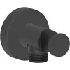 Image de Duravit, Robinetterie de salle de bains, Coude de raccordement mural rd rosace avec support de douche noir mat