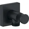 Image de Duravit, Système de douche, Coude de raccordement mural angulaire Ros avec support de douche noir mat