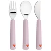 Image de Lässig Couverts pour enfants avec poignée en silicone - Happy Rascals, Heart Lavender