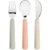 Image de Lässig, Vaisselle + couverts pour enfants, Esslernbesteck 3-tlg- Besteck-Set Cutlery mit Silikon-Griff