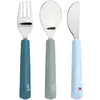 Image de Lässig, Vaisselle + couverts pour enfants, Kinderbesteckset Tiny Team Dog 3-teilig, Blau