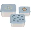 Image de Lässig Lassig Boîte à snacks en acier inoxydable, lot de 3. Motif « Party blue », Lunch box, Bleu