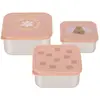 Image de Lässig Lassig Boîte à snacks en acier inoxydable, lot de 3. Motif « Party rose », Lunch box, Pink