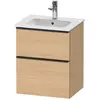 Image de Duravit, Meuble sous-lavabo, D-Neo bâti-support lavabo suspendu, 510x625x402mm, 1 tiroir, avec poignée diamant noir (51 x 40.20 x 62.50 cm)