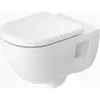 Image de Duravit, Cuvette toilettes + bidet, WC suspendu D-Code, chasse d'eau basse, rimless, 370x570x360mm, 4,5/3 litres, blanc brillant