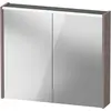 Image de Duravit, Armoire de toilette, Armoire de toilette D-Code, prise type J (CH, LI), 2 portes, champ lumineux LED en haut, 800 (80 x 14.80 x 70 cm)