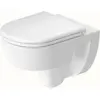 Image de Duravit, Cuvette toilettes + bidet, WC suspendu D-Code, avec charnières prémontées, chasse d'eau basse, rimless, 370x540x360mm, blanc