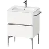 Image de Duravit, Meuble sous-lavabo, Sivida bâti-support pour lavabo, 2 tiroirs, poignée profilée chromée, 610x477x591mm, pou (61 x 47.70 x 59.10 cm)