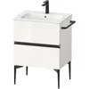 Image de Duravit, Meuble sous-lavabo, Sivida Meuble sous-lavabo, 2 tiroirs, poignée encastrée noir diamant mat, 610x477x591mm, p (61 x 47.70 x 59.10 cm)