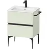 Image de Duravit, Meuble sous-lavabo, Sivida Meuble sous-lavabo, 2 tiroirs, poignée encastrée noir diamant mat, 610x477x591mm, p (61 x 47.70 x 59.10 cm)