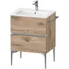 Image de Duravit, Meuble sous-lavabo, Sivida bâti-support pour lavabo, 2 tiroirs, poignée profilée chromée, 610x477x591mm, pou (61 x 47.70 x 59.10 cm)