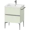 Image de Duravit, Meuble sous-lavabo, Sivida bâti-support pour lavabo, 2 tiroirs, poignée profilée chromée, 610x477x591mm, pou (61 x 47.70 x 59.10 cm)