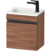 Image de Duravit, Meuble sous-lavabo, Sivida bâti-support pour lavabo, charnières à gauche, poignée profilée noir diamant mat (40 x 29.50 x 44 cm)