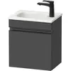 Image de Duravit, Meuble sous-lavabo, Sivida bâti-support pour lavabo, charnières à gauche, poignée profilée noir diamant mat (40 x 29.50 x 44 cm)