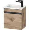 Image de Duravit, Meuble sous-lavabo, Sivida bâti-support pour lavabo, charnières à gauche, poignée profilée noir diamant mat (40 x 29.50 x 44 cm)