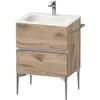 Image de Duravit, Meuble sous-lavabo, Sivida bâti-support pour lavabo, 2 tiroirs, poignée profilée chromée, 610x477x592mm, pou (61 x 47.70 x 59.20 cm)