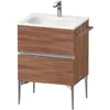 Image de Duravit, Meuble sous-lavabo, Sivida bâti-support pour lavabo, 2 tiroirs, poignée profilée chromée, 610x477x592mm, pou (61 x 47.70 x 59.20 cm)