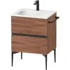 Image de Duravit, Meuble sous-lavabo, Sivida Meuble sous-lavabo, 2 tiroirs, poignée encastrée noir diamant mat, 610x477x592mm, p (61 x 47.70 x 59.20 cm)