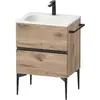 Image de Duravit, Meuble sous-lavabo, Sivida Meuble sous-lavabo, 2 tiroirs, poignée encastrée noir diamant mat, 610x477x592mm, p (61 x 47.70 x 59.20 cm)