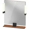 Image de Duravit, Miroir, Sivida miroir, noir diamant mat, 650x36x650mm, éclairage à poser, interrupteur à détecte (65 x 65 cm)