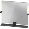 Image de Duravit, Miroir, Sivida miroir, noir diamant mat, 850x36x650mm, éclairage à poser, interrupteur à détecte (85 x 65 cm)