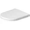 Image de Duravit, Abattant WC, Siège de WC D-Code, fixation par vis, 374x433mm, blanc brillant, charnières en acier inoxy