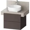 Image de Duravit, Meuble sous-lavabo, Balcoon, sous-lavabo en console, suspendu, ardoise brun structuré mat, rectangulaire, technique (60 x 57 x 52.20 cm)
