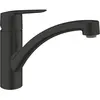 Image de Grohe, Robinetterie de cuisine, Robinet de cuisine Start QuickFix, bec plat, installation facile, pivotant, noir mat