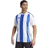 Image de No Name, Hommes, T-shirt de sport, Koszulka m ska adidas Striped 24 Jersey bia o-niebieska IW2144 M (M), Bleu, Blanc, M