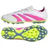 Image de Adidas, Hommes, Chaussures de football, Predator League 2G/3G AG Fussballschuhe (45 1/3), Blanc, Pink