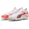 Image de Puma, Unisexe, Chaussures de football, ULTRA 5 MATCH+ FG/AG (44), Blanc, Rouge, Multicolore