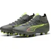 Image de Puma, Unisexe, Chaussures de football, ULTRA 5 MATCH+ FG/AG (42), Bleu, Gris, Argent